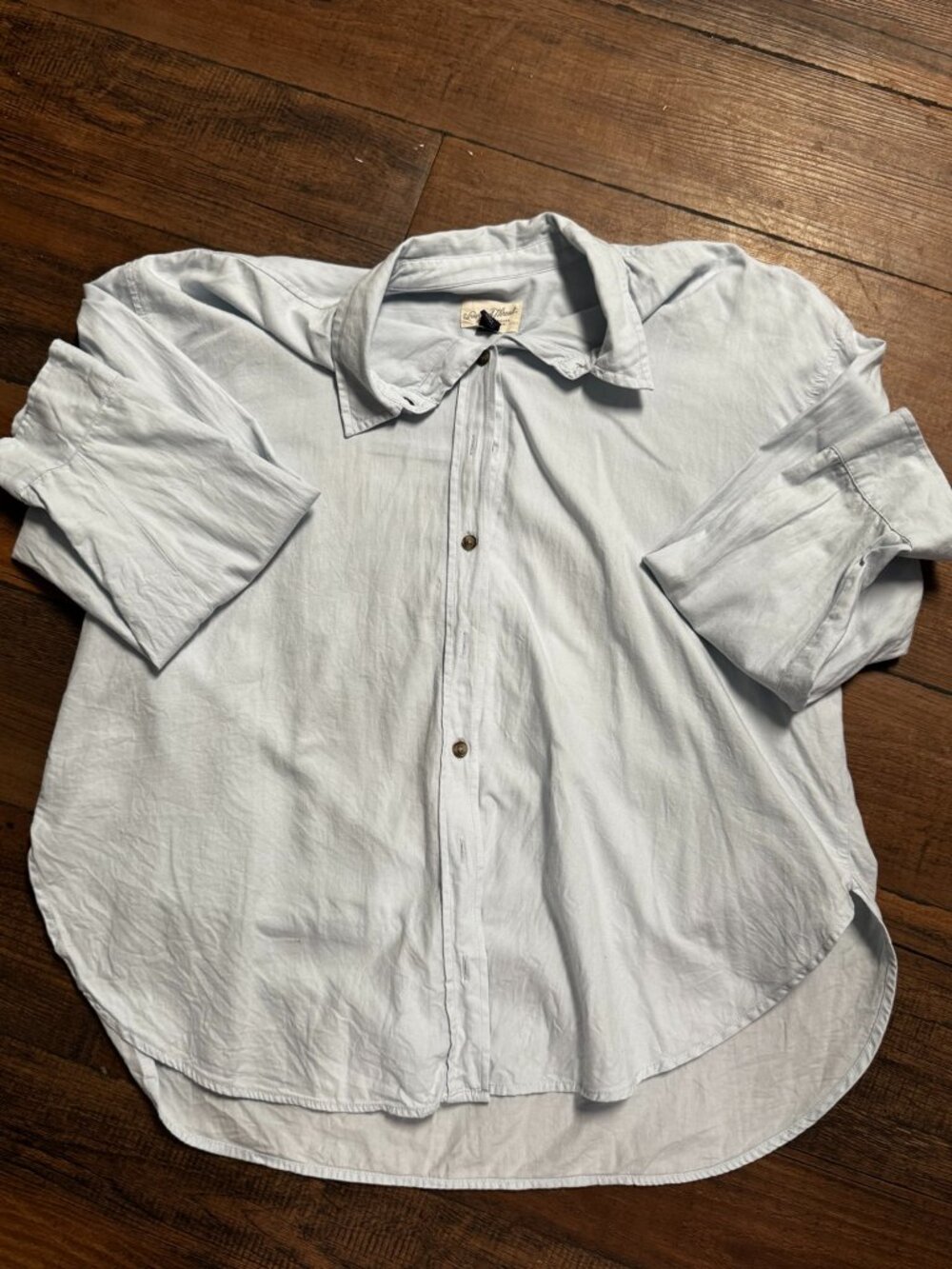 Universal Thread Light Blue Oversized Cotton Button Down Shirt